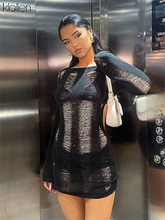 ZAFUL Robe pull sexy ajourée à manches longues pour femme